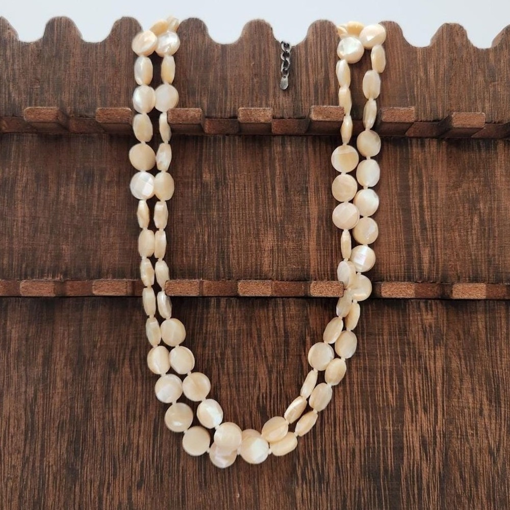 Silpada Necklace Women OS Champagne Sterling Silver Mother of Pearl 2-Strand SU